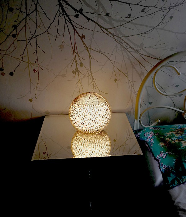 Mothers Day Commission - Shetland Fine Lace Beaded Table Lamp. - Image