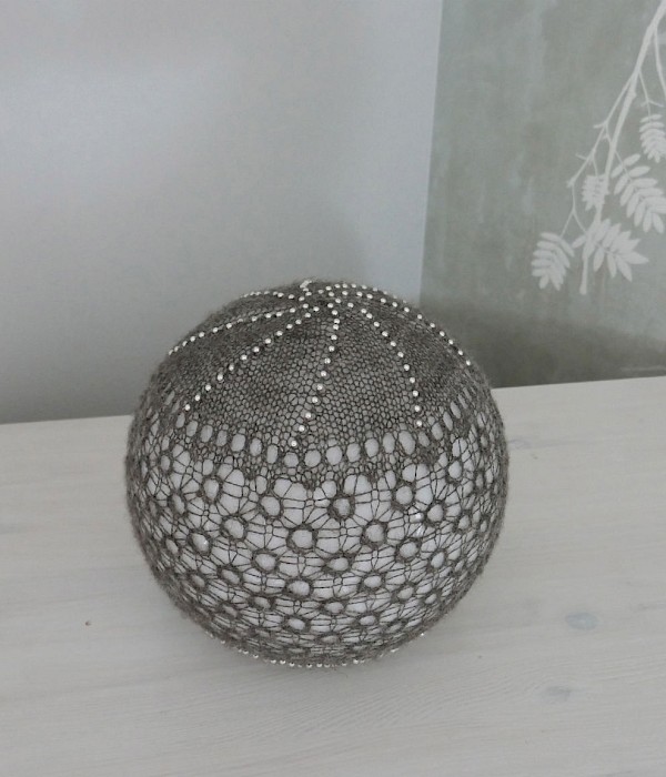 Mothers Day Commission - Shetland Fine Lace Beaded Table Lamp. - Image