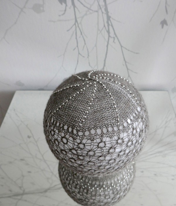 Mothers Day Commission - Shetland Fine Lace Beaded Table Lamp. - Image