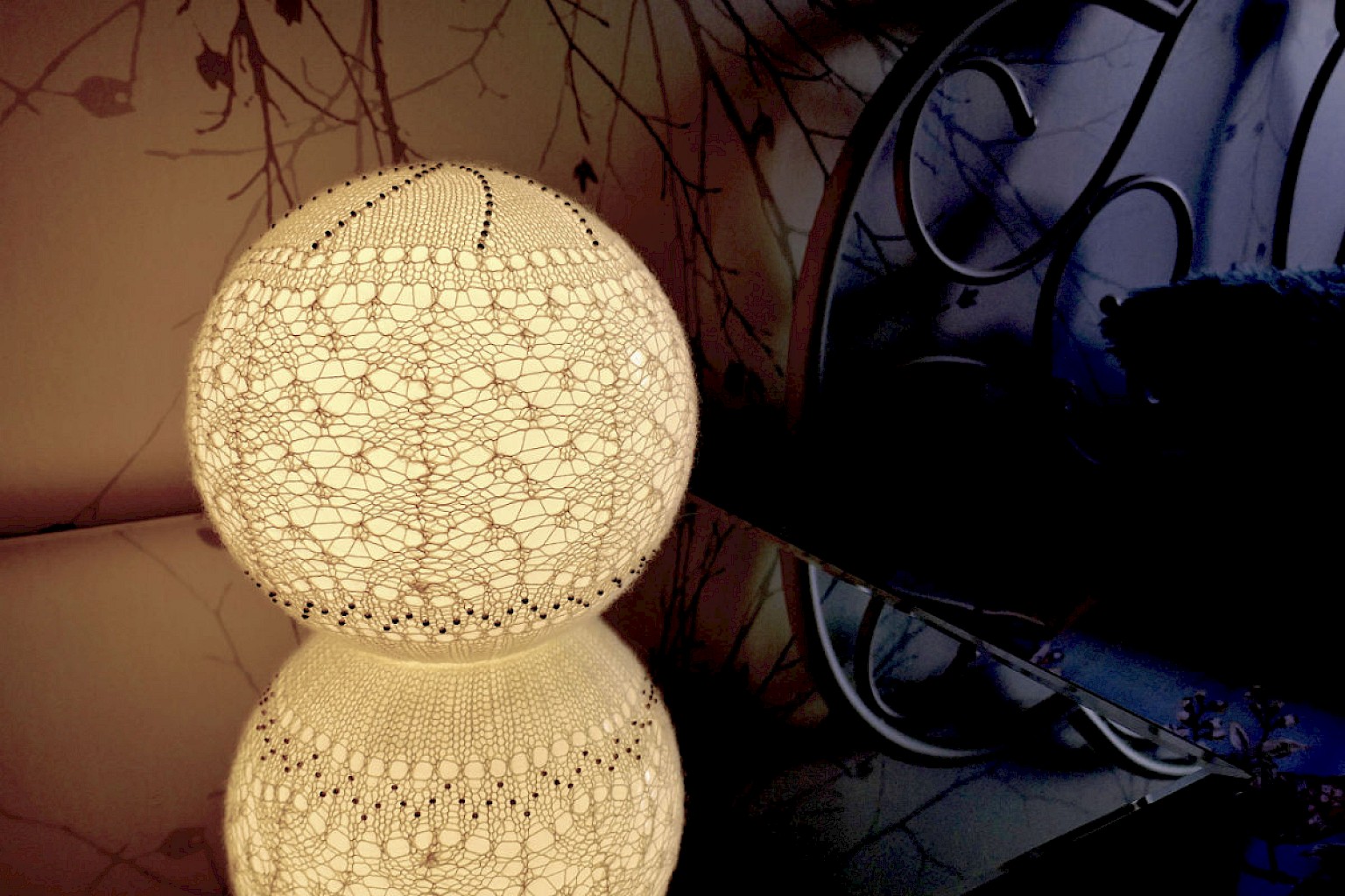 Shetland fine Lace wool contemporary table lamps. 115.00 pounds each. - Image
