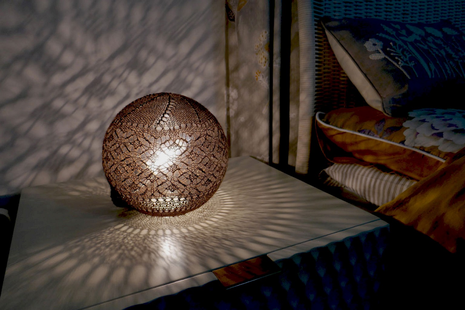 Shetland fine Lace wool contemporary table lamps. 115.00 pounds each. - Image