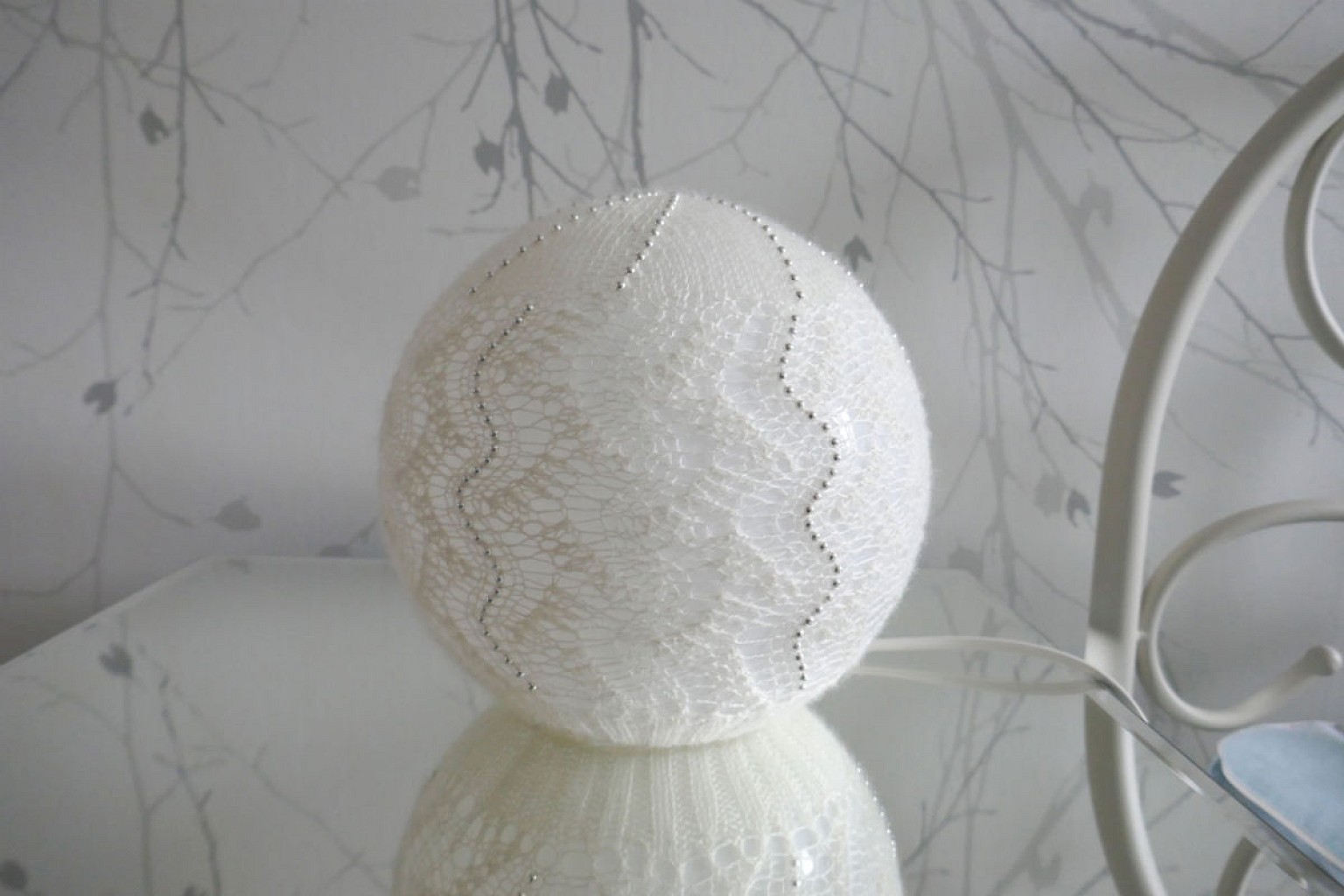 Shetland fine Lace wool contemporary table lamps. 115.00 pounds each. - Image